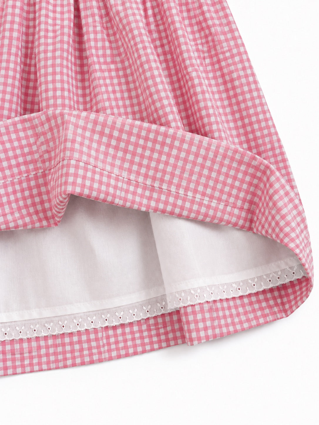 Lace underskirt lining detail in Blanca pink girls dress